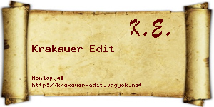 Krakauer Edit névjegykártya